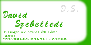 david szebelledi business card
